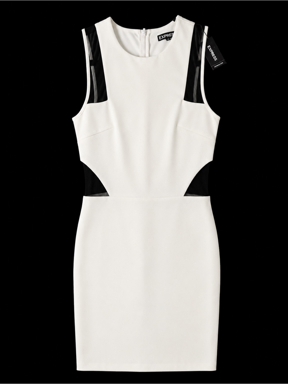 Express White Mini Dress with Black Insets